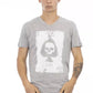 Trussardi Action Elegant V-Neck Tee With Chic Front Print