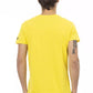 Trussardi Action Sunshine Yellow V-Neck Tee with Graphic Charm