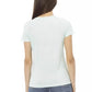 Trussardi Action Elegant Light Blue Tee with Chic Front Print