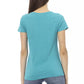 Trussardi Action Chic Light Blue Short Sleeve Tee with Front Print
