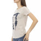 Trussardi Action Elegant Beige Printed Tee for the Stylish Woman