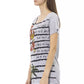 Trussardi Action Chic Gray Round Neck Tee with Unique Print