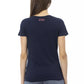 Trussardi Action Chic Blue Short Sleeve T-Shirt with Front Print