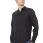 Baldinini Trend Elegant Mandarin Collar Black Shirt