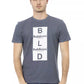 Baldinini Trend Chic Grey Cotton Tee with Bold Front Print