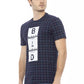 Baldinini Trend Elegant Blue Cotton T-Shirt with Front Print