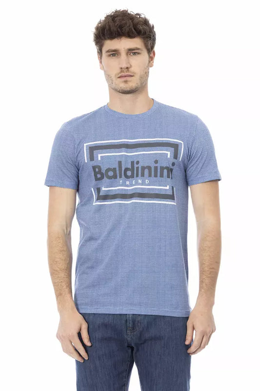 Baldinini Trend Elevated Casual Light Blue Tee with Front Print