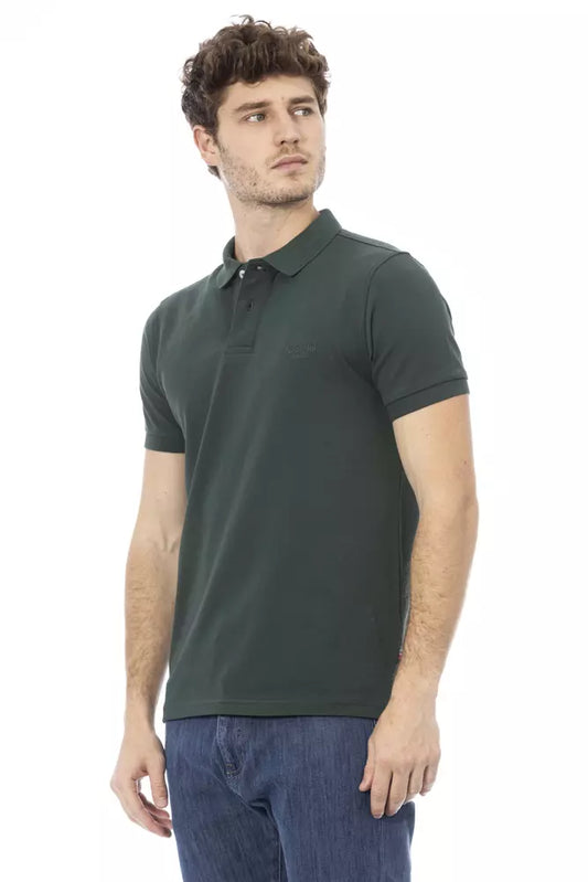 Baldinini Trend Chic Embroidered Cotton Polo Shirt in Green