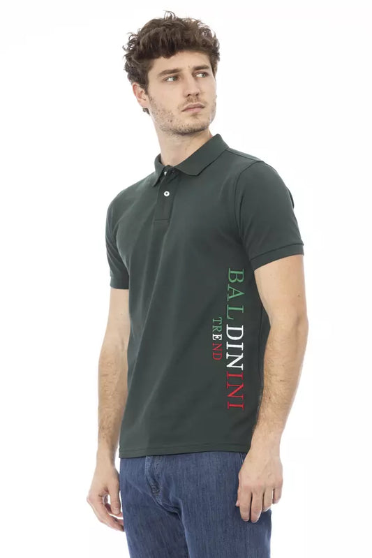 Baldinini Trend Chic Green Embroidered Polo Shirt