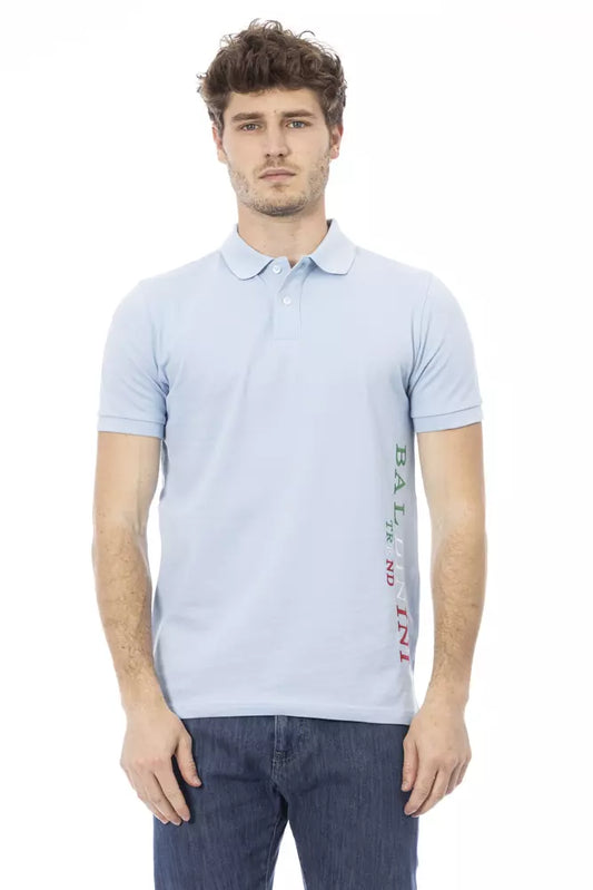 Baldinini Trend Chic Light Blue Embroidered Polo Shirt