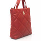 Baldinini Trend Elegant Red Leather Shoulder Bag with Golden Accents