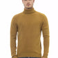 Alpha Studio Elegant Turtleneck Ribbed Sweater in Brown