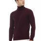 Alpha Studio Elegant Burgundy Turtleneck Sweater for Men