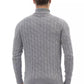 Alpha Studio Elegant Gray Turtleneck Sweater for Men