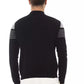 Alpha Studio Elegant Black Mock Neck Sweater