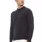 Alpha Studio Elegant Crewneck Wool Sweater in Timeless Black