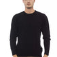 Alpha Studio Elegant Crewneck Pocket Sweater in Black
