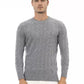 Alpha Studio Exquisite Gray Crewneck Sweater