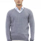 Alpha Studio Elegant V-Neck Sweater in Light Blue