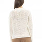Alpha Studio Elegant Mock Neck Ivory Sweater