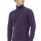 Alpha Studio Elegant Purple Turtleneck Sweater for Men