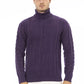 Alpha Studio Elegant Purple Turtleneck Sweater for Men