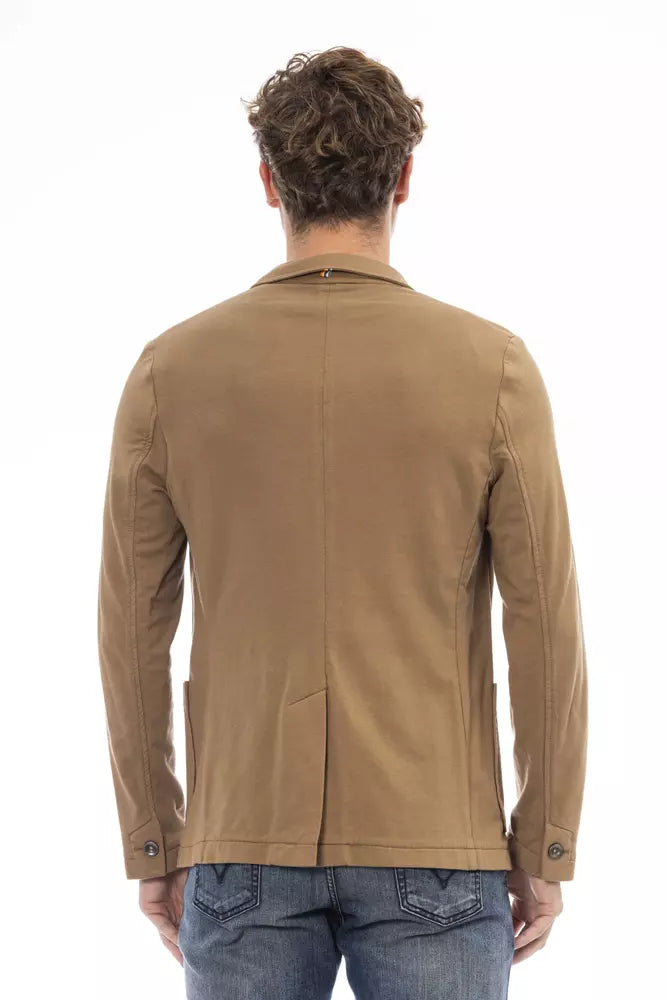 Distretto12 Classic Brown Cotton Blend Jacket