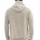 Distretto12 Elegant Beige Hooded Sweatshirt with Fine Ribbing