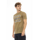 Baldinini Trend Elegant Gray Cotton Tee with Front Print