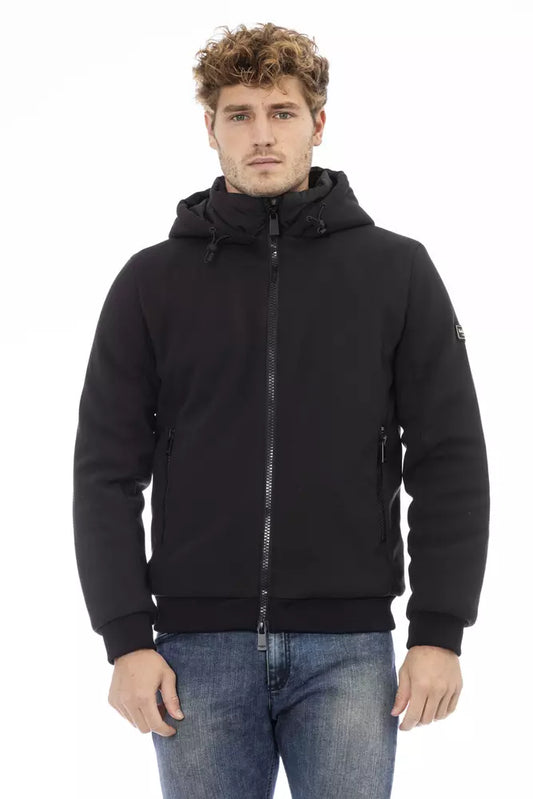 Baldinini Trend Sleek Monogram Zip Jacket with Threaded Pockets
