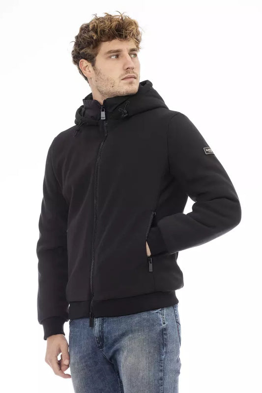 Baldinini Trend Sleek Monogram Zip Jacket with Threaded Pockets