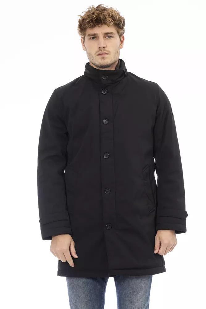 Baldinini Trend Sleek Black Poly Jacket with Monogram