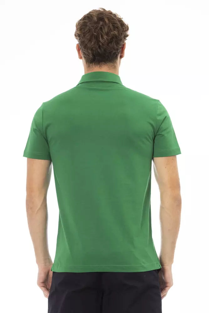 Baldinini Trend Chic Green Cotton Polo with Embroidered Logo