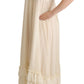 Elegant Off White A-Line Floor Length Dress
