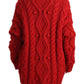 Dolce & Gabbana Ravishing Red Virgin Wool Cardigan