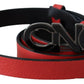 Costume National Elegant Red Leather Waist Belt