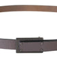 Costume National Brown Leather Tactical Logo Screw Buckle Belt