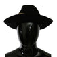 Dolce & Gabbana Black Lapin Amor Gignit Wide Brim Panama Hat