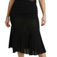 Dolce & Gabbana Black Mermaid High Waist Midi Silk Skirt
