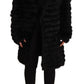 Just Cavalli Elegant Tasseled V-Neck Black Cardigan