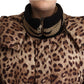Dolce & Gabbana Elegant Leopard Print Long Jacket