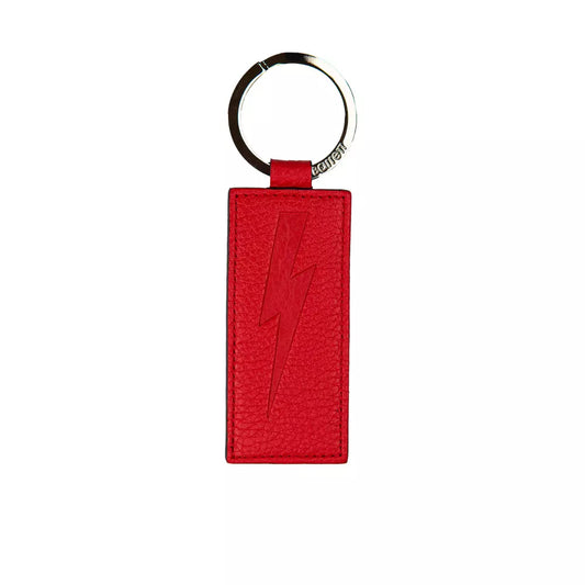 Neil Barrett Red Leather Keychain