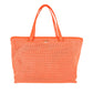 Cavalli Class Orange Leather Di Calfskin Handbag