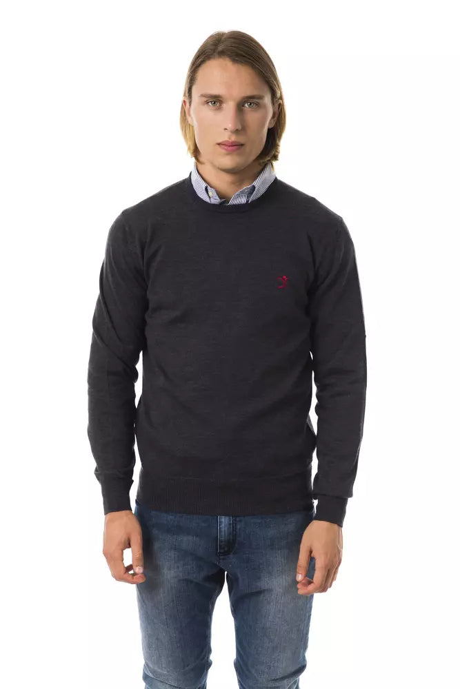 Uominitaliani Gray Merino Wool Sweater